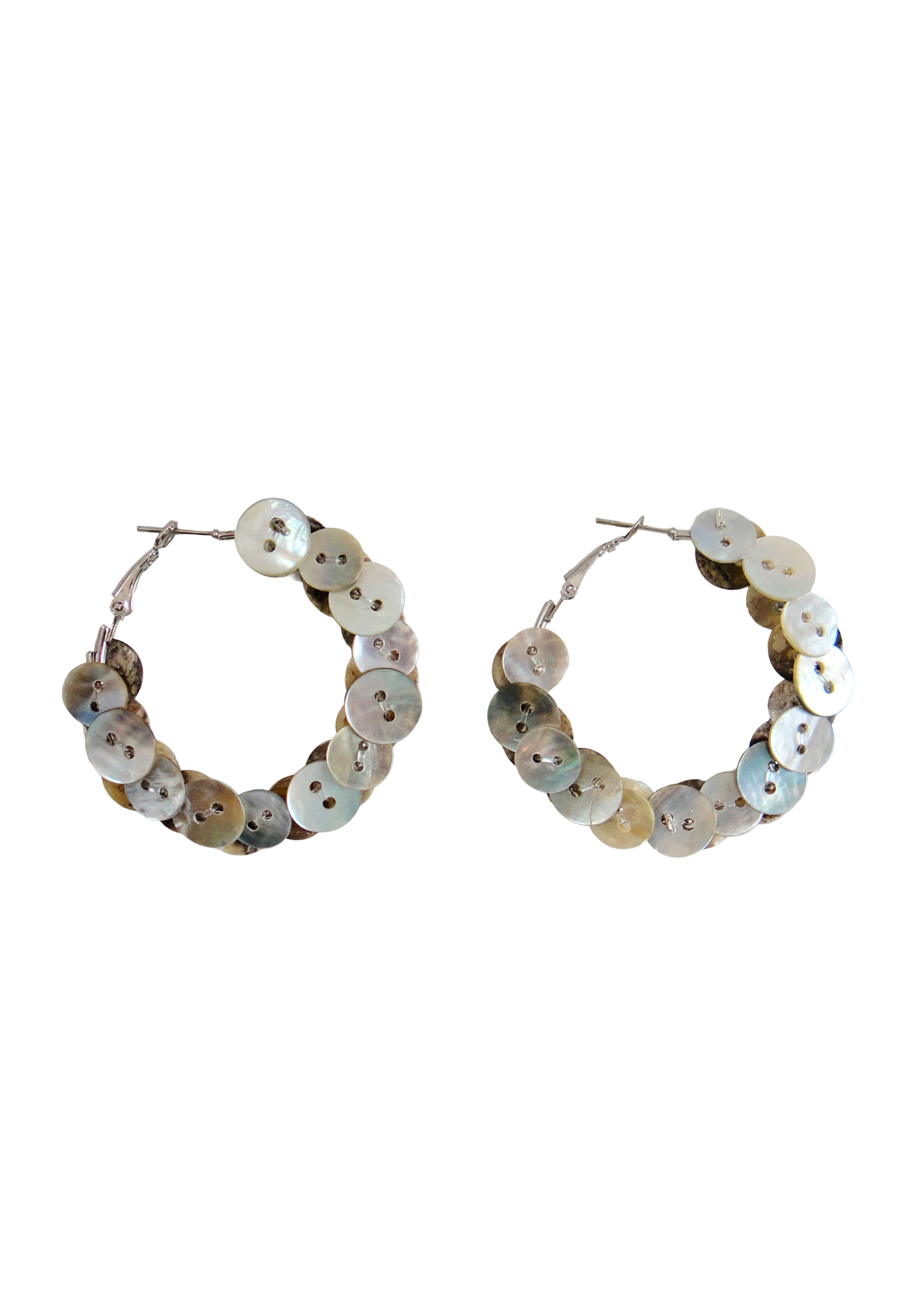 Pearl button earrings