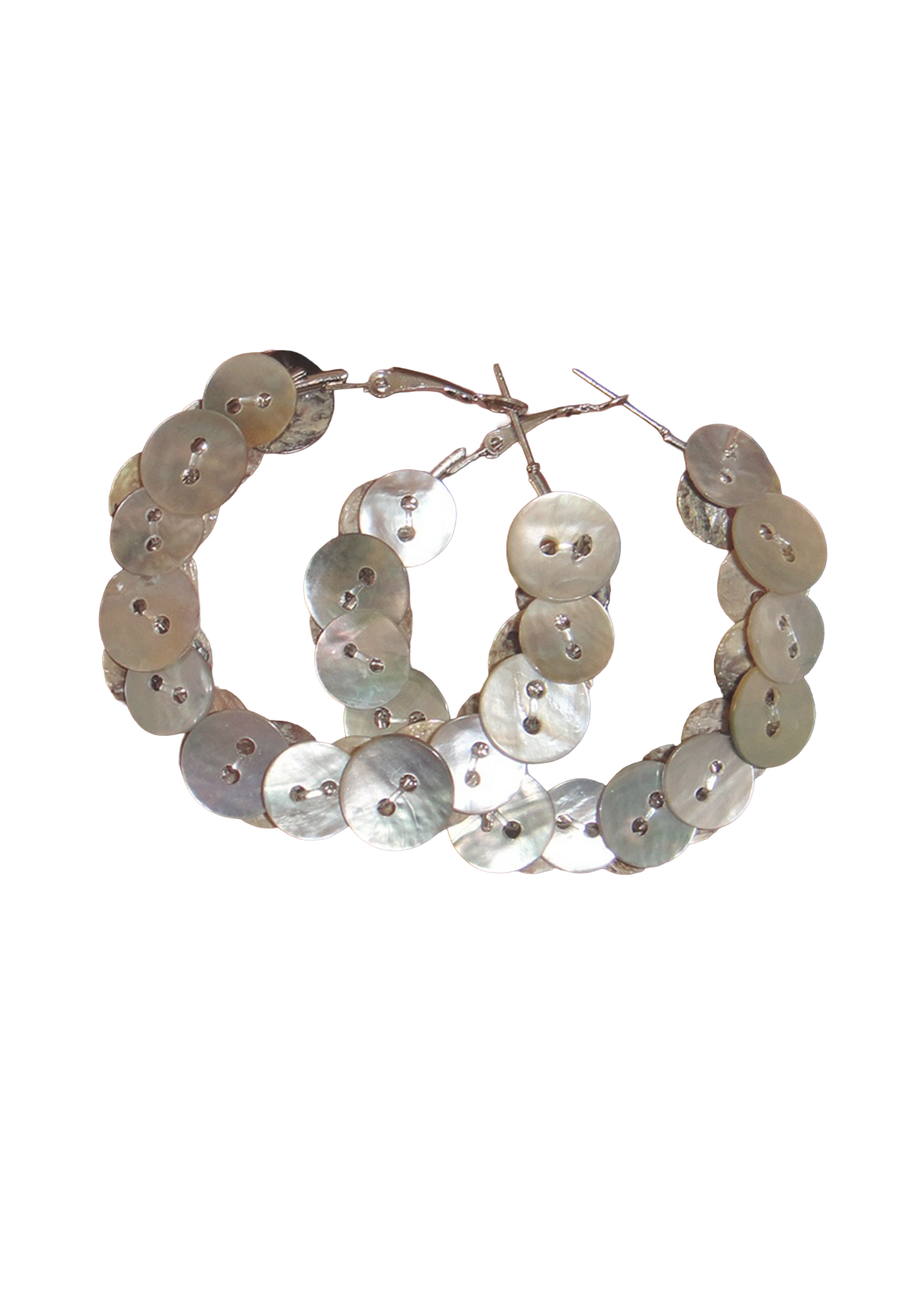 Pearl button earrings